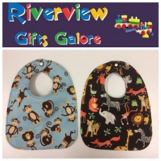 Reversible Bib - Monkeys & Jungle Animals Reversible Bib - Monkeys & Jungle Animals